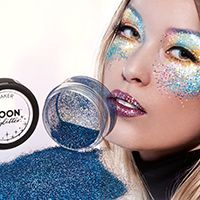 Glitter makeup and gemstones