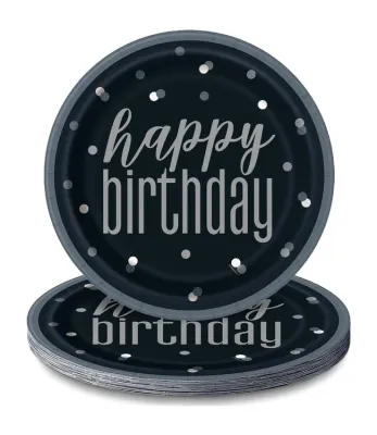 Glitz Black &amp; Silver Birthday