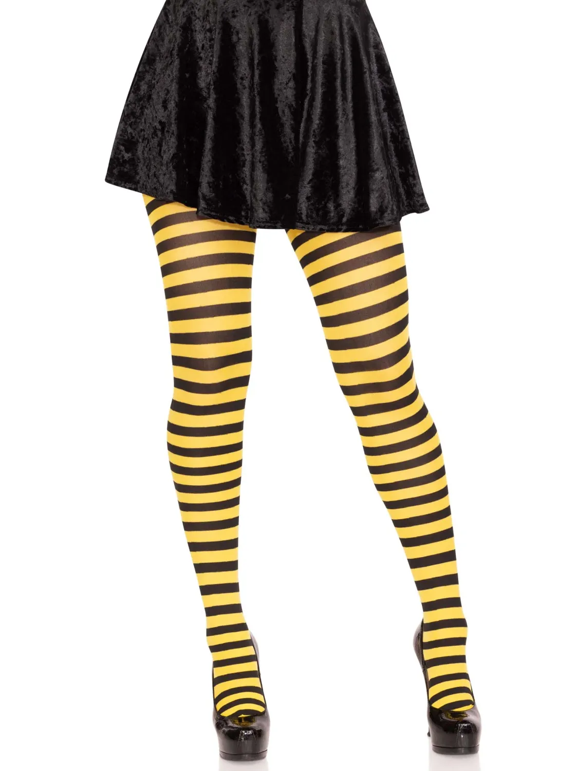 STRIPED TIGHTS BLACK/YELLOW