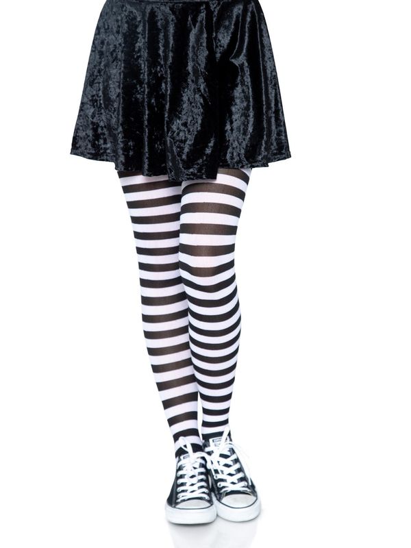 STRIPED TIGHTS BLACK/WHITE