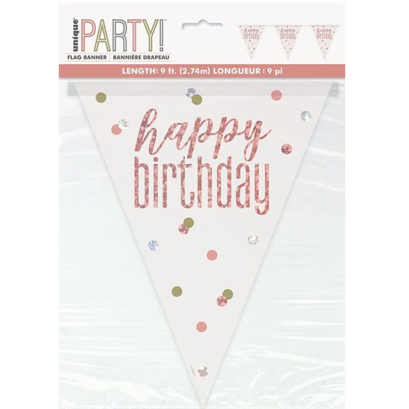 9FT FLAG BANNER GLITZ ROSE GOLD