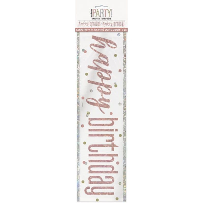9FT BANNER GLITZ ROSE GOLD