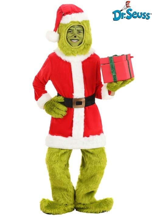 THE GRINCH OPEN FACE COSTUME, Size: LARGE 10-12