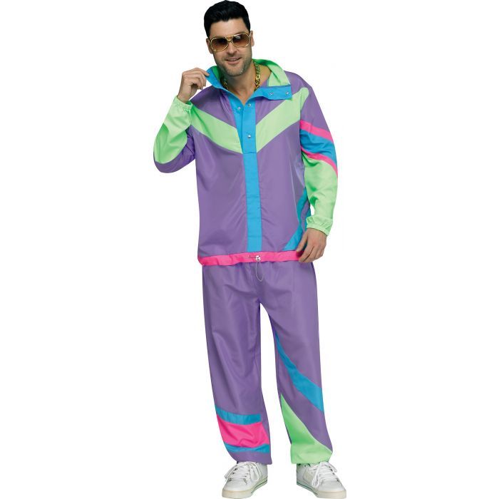 ROCKIN 80'S TRACKSUIT PURPLE, Size: STANDARD