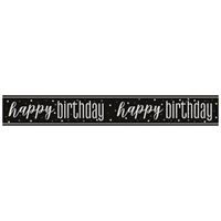 9FT BANNER GLITZ BLACK, Color: BIRTHDAY