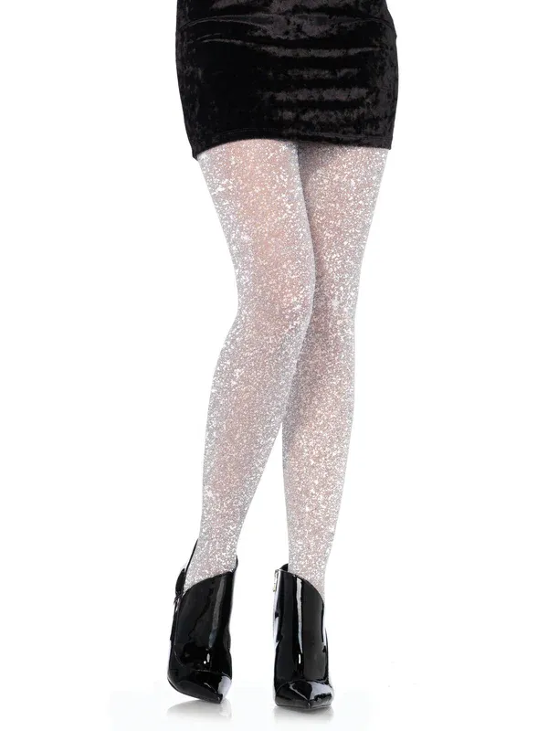 Lurex Shimmer Tights Silver