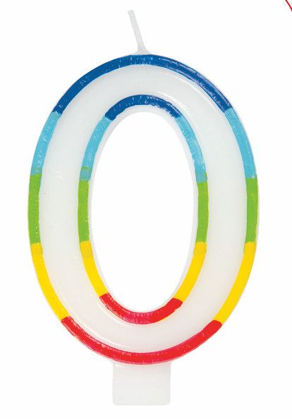 RAINBOW BORDER CANDLE #, Size: 0