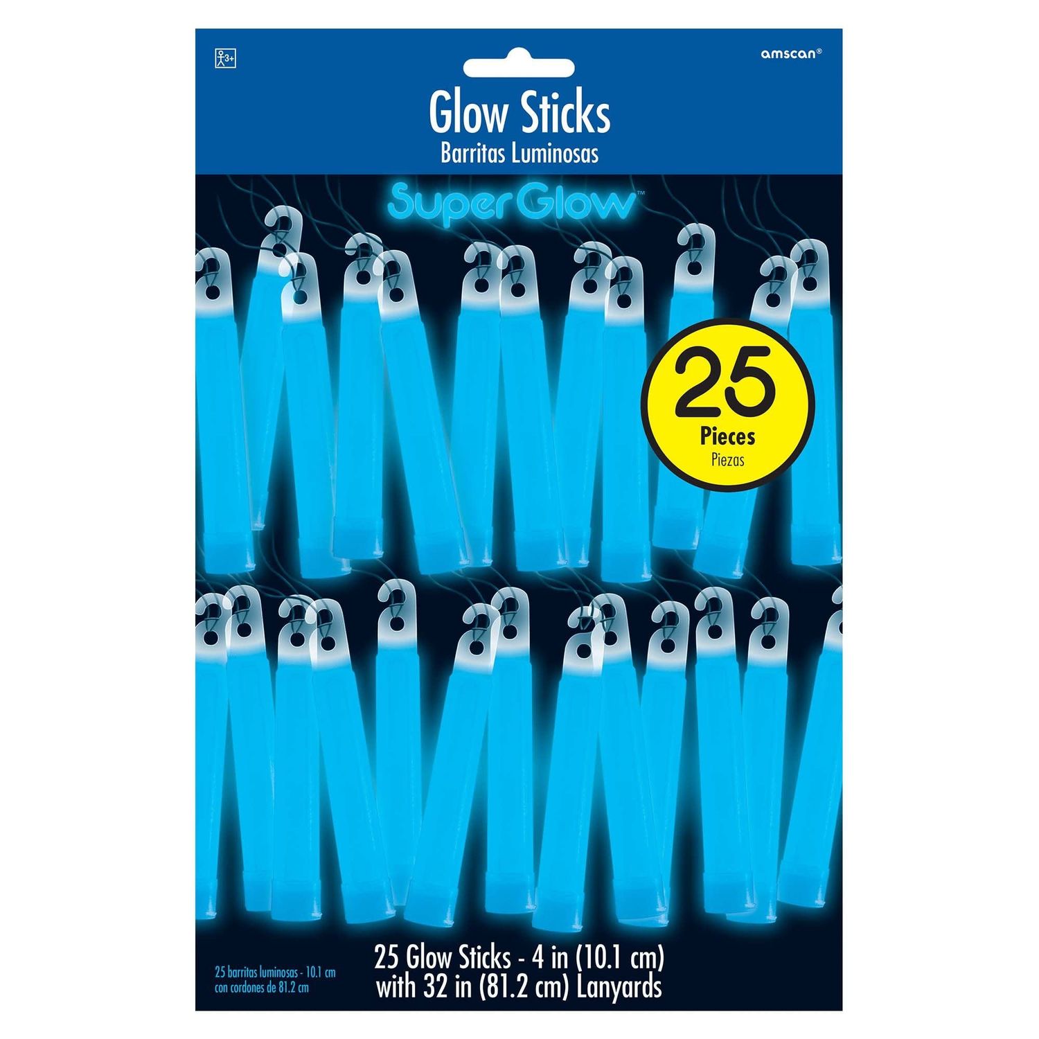25CT 4in GLOW STICKS BLUE
