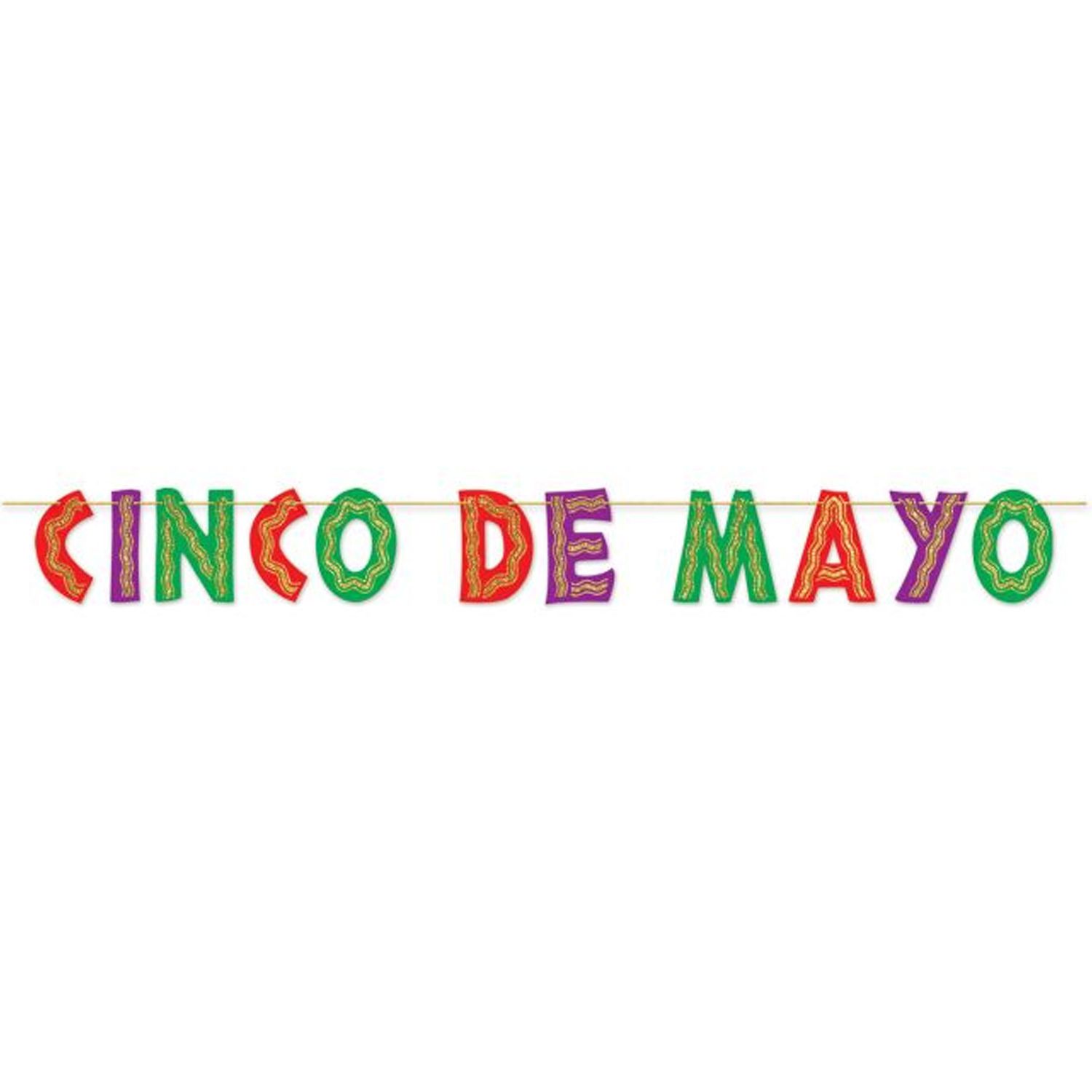 Glittered Cinco De Mayo Streamer