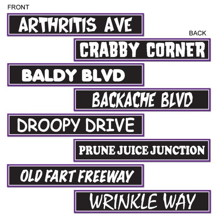 Over The Hill Street Sign Cutouts