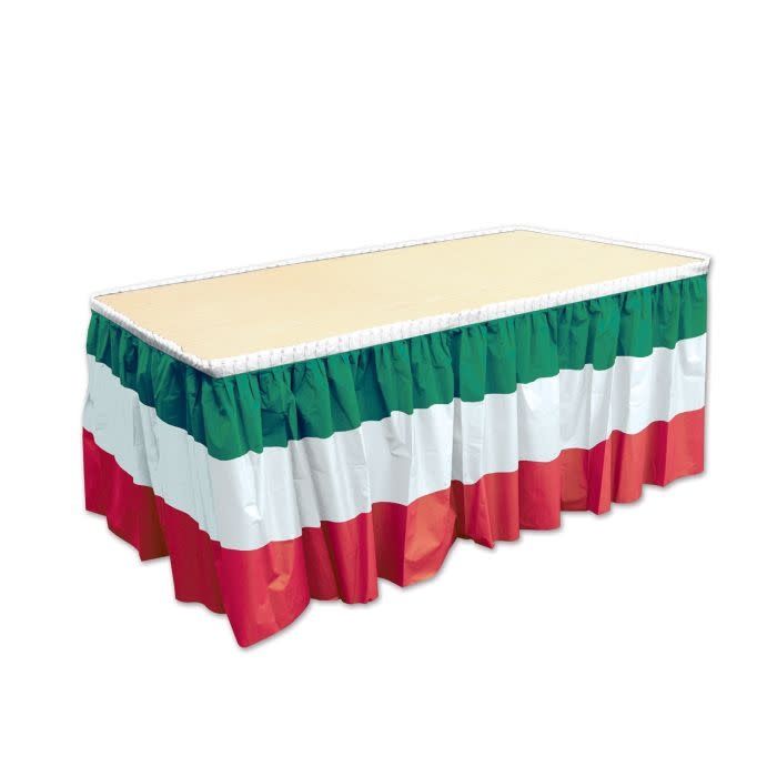 Red, White &amp; Green Table Skirting