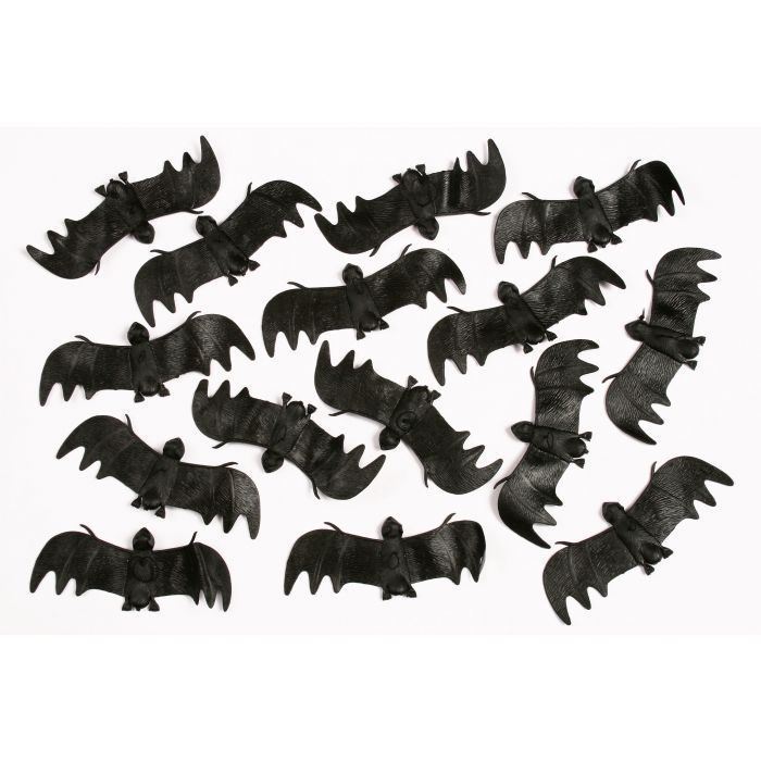 Creepy Black Bats In Mesh Bags - 15 Count