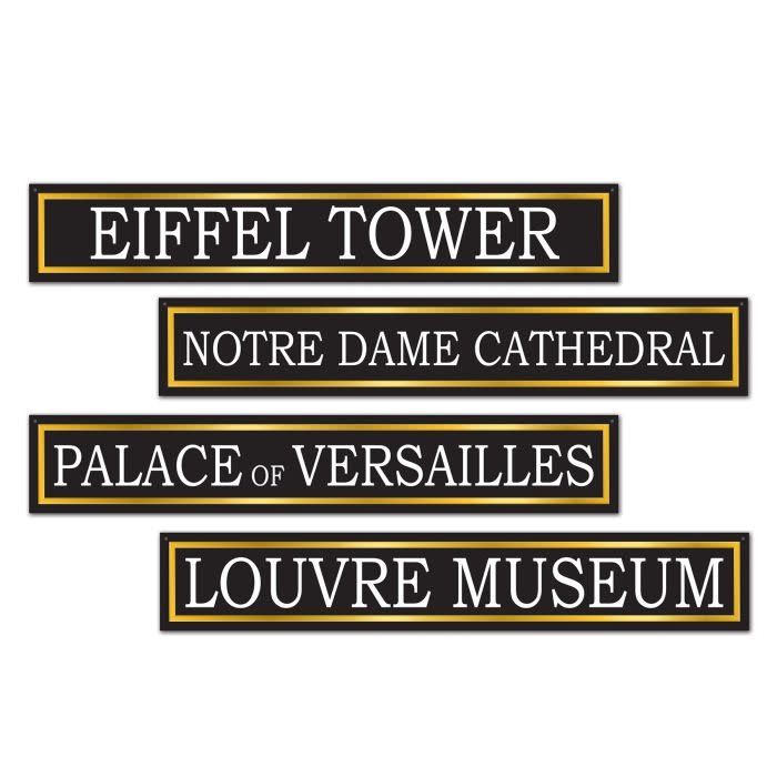 French Street Sign Cutouts-4ct