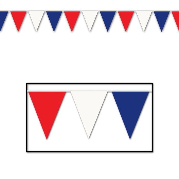 Red, White &amp; Blue Pennant Banner-30ft.