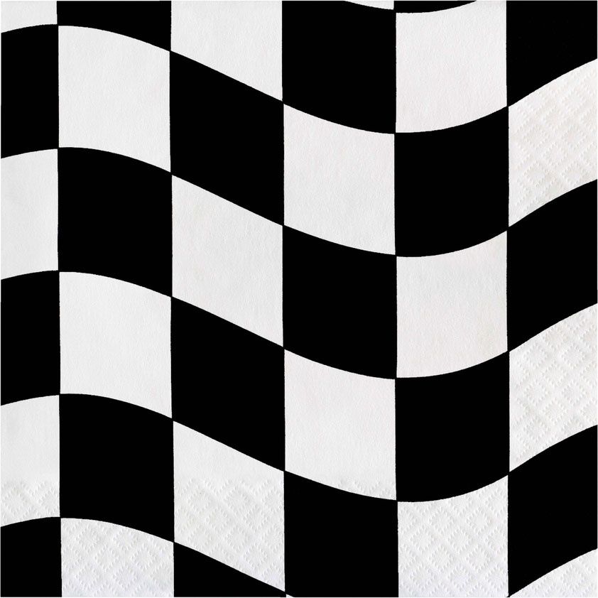 Black &amp; White Check Luncheon Napkins - 16 Count
