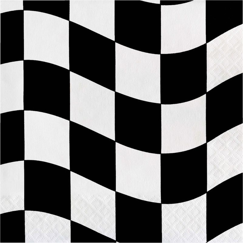 Black &amp; White Check Luncheon Napkins - 16 Count