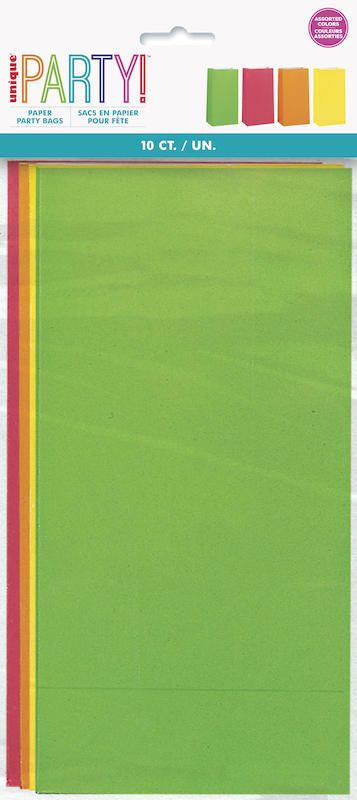 Neon Paper Party Bags-12 count