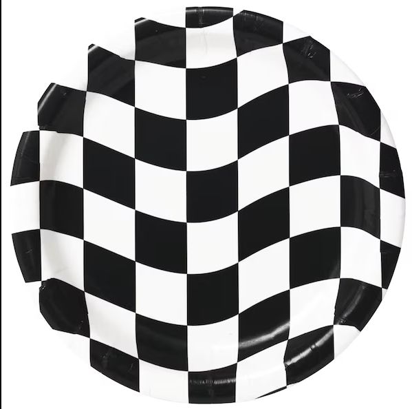 8CT 9in BLACK/WHITE CHECK