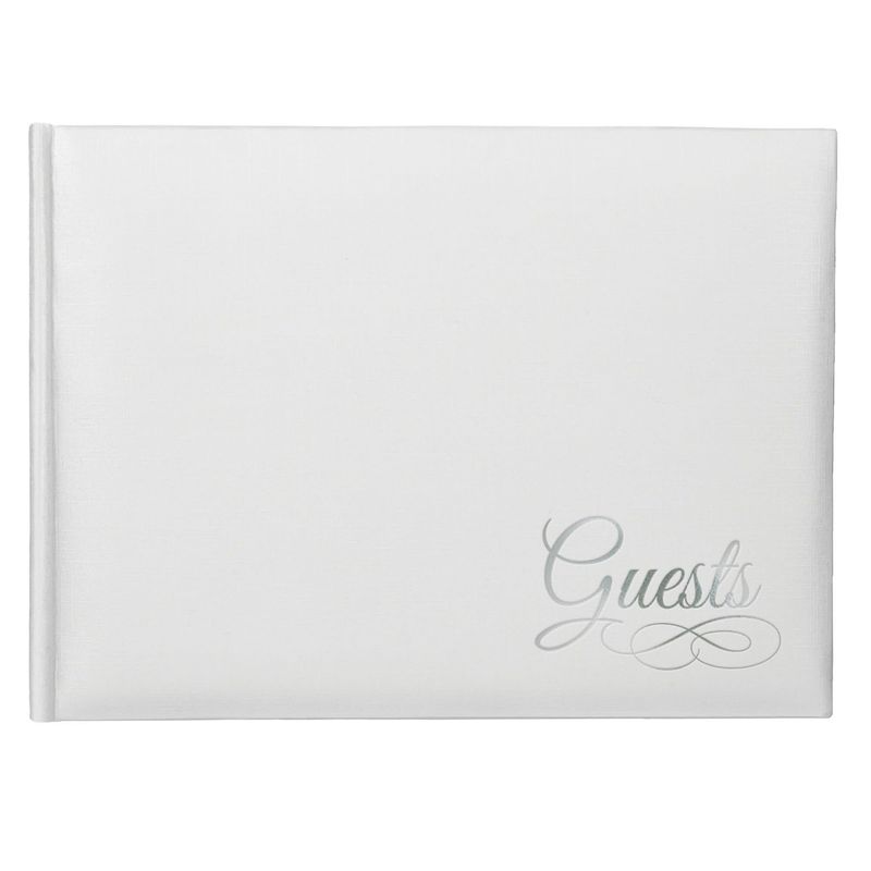 GUEST BOOK WHITE/SILVER