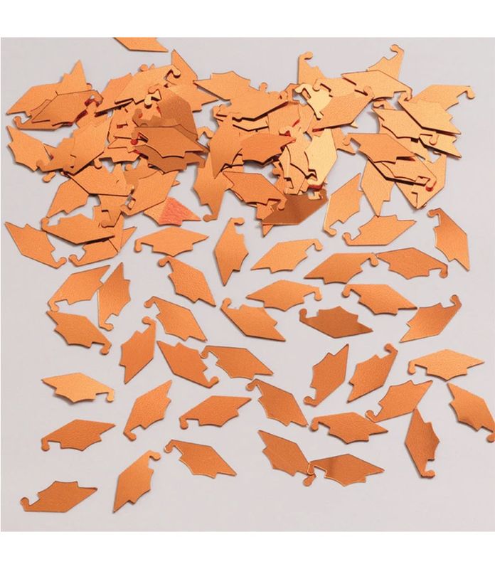 CONFETTI GRAD CAP ORANGE
