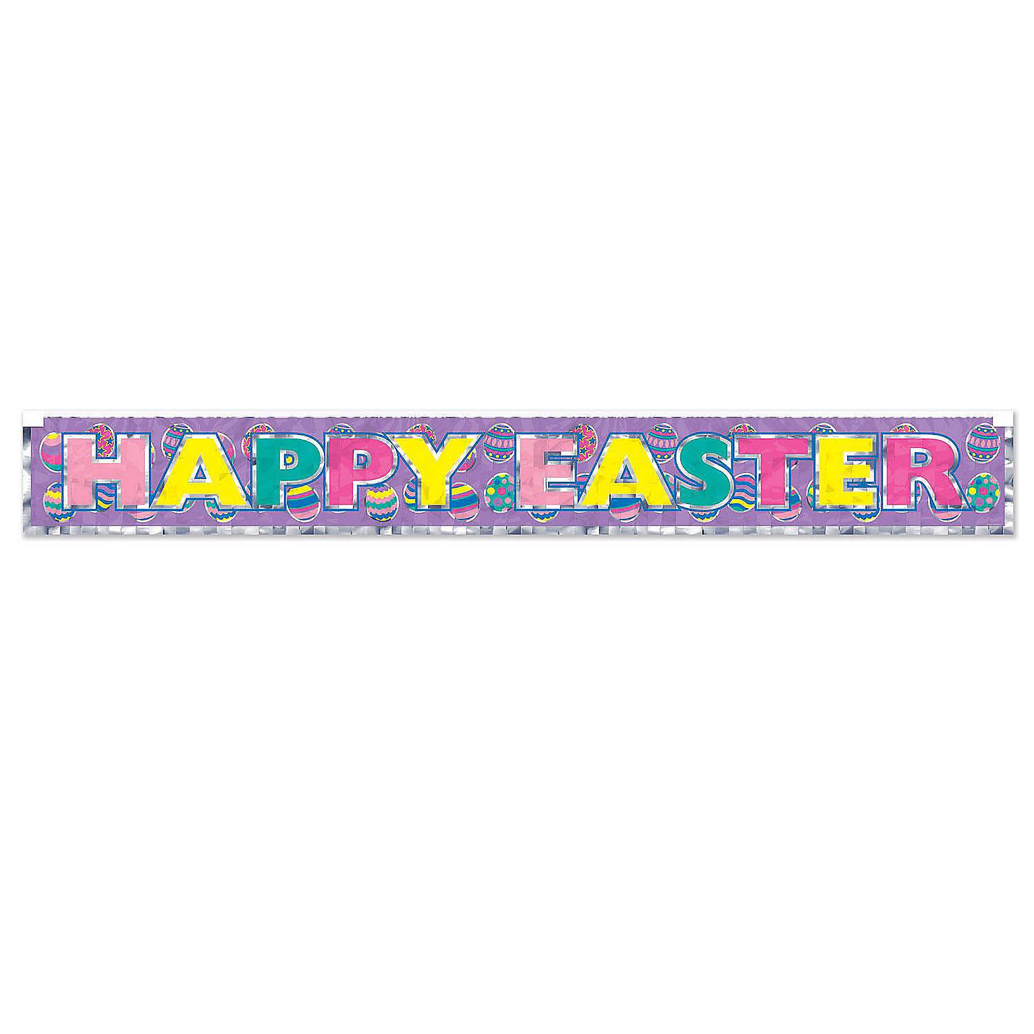 5FT METALLIC FRINGE BANNER EASTER