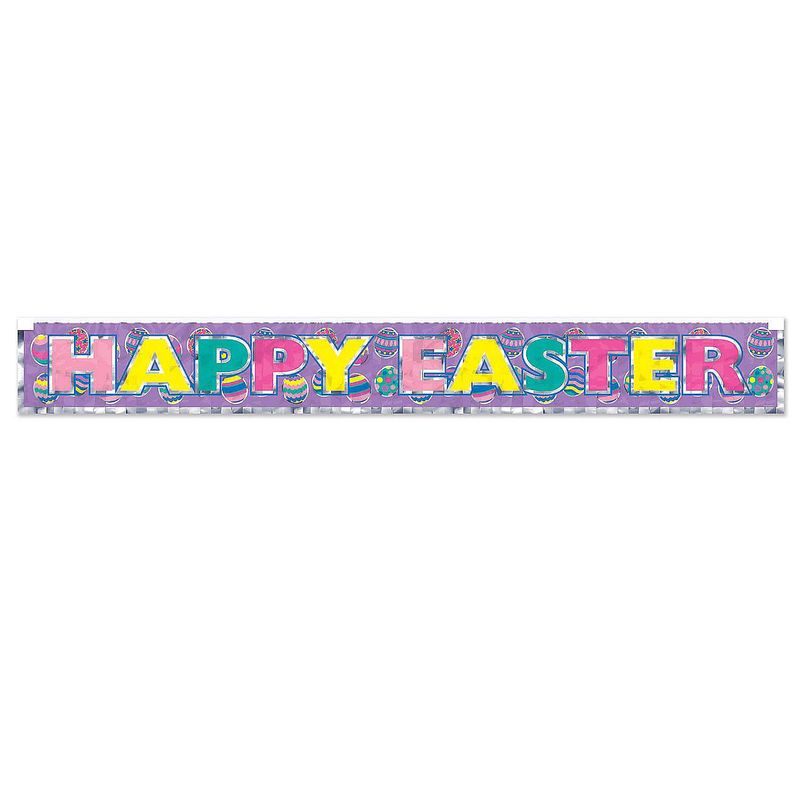 5FT METALLIC FRINGE BANNER EASTER