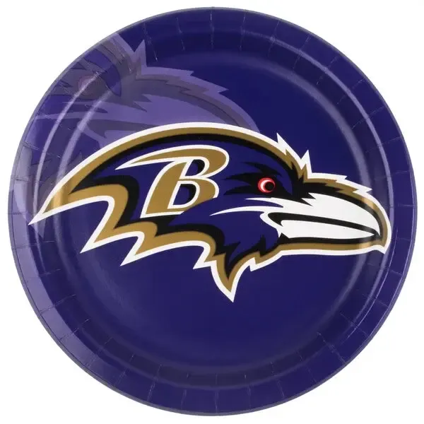 BALTIMOR RAVENS 9 INCH PLATE 8 COUNT