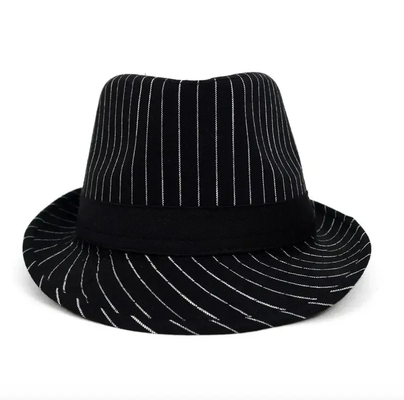 LADIES STRIPED FEDORA