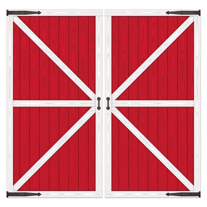 Red Barn Door Props - 2 Count