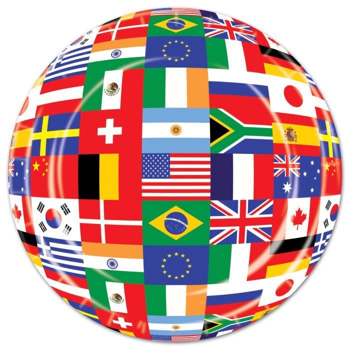 International Flag Plates-9in.