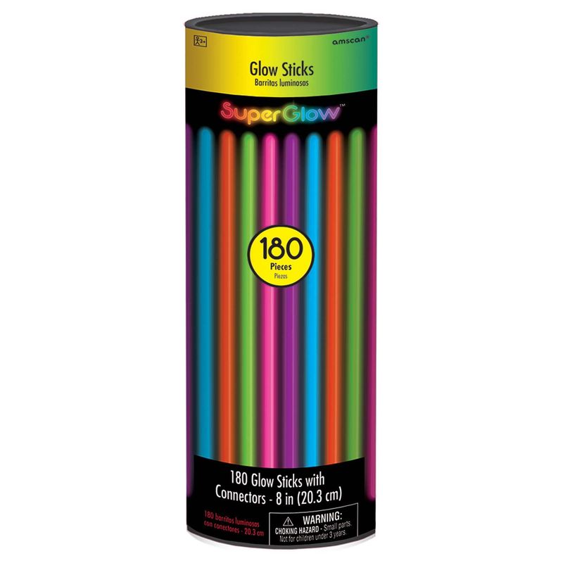 Multicolor 8in Glow Sticks- 180 Count