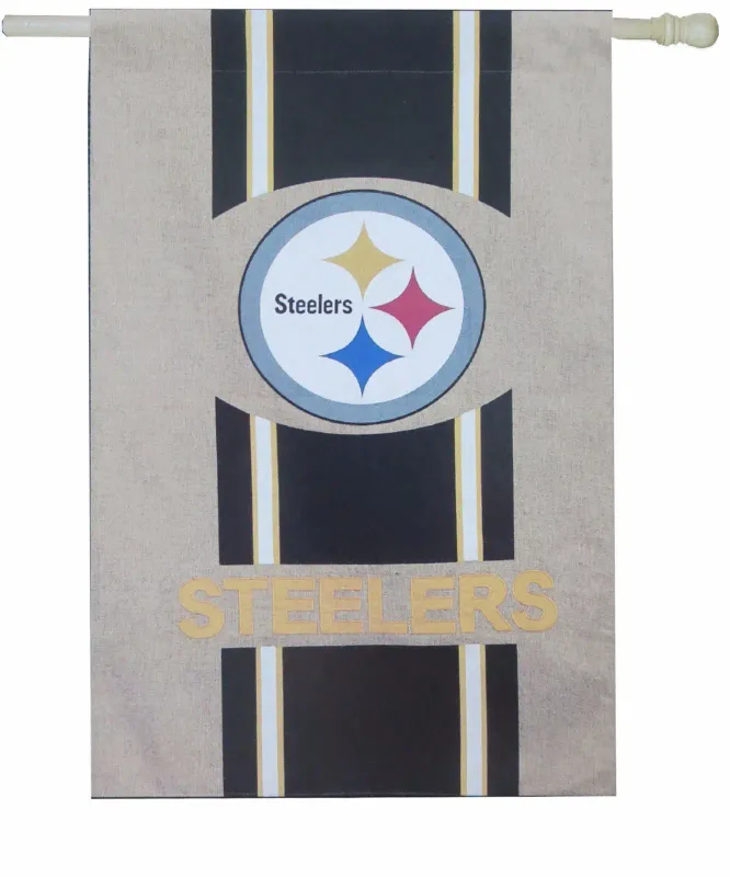 BURLAP FLAG STEELERS