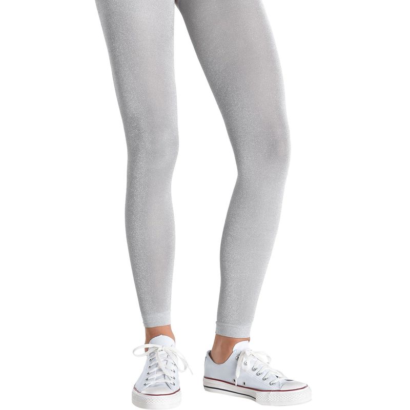 Silver Footless Tights