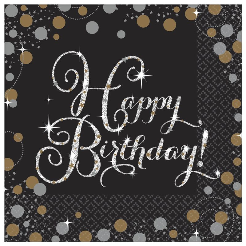 Sparkling Celebration Beverage Napkins - 16 Count