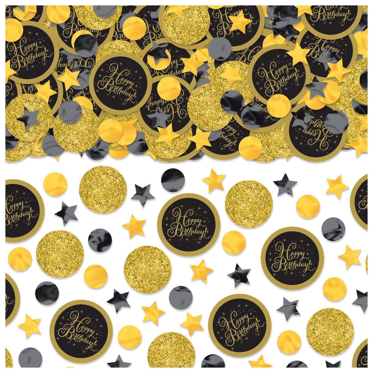 ​Black &amp; Gold Birthday Confetti