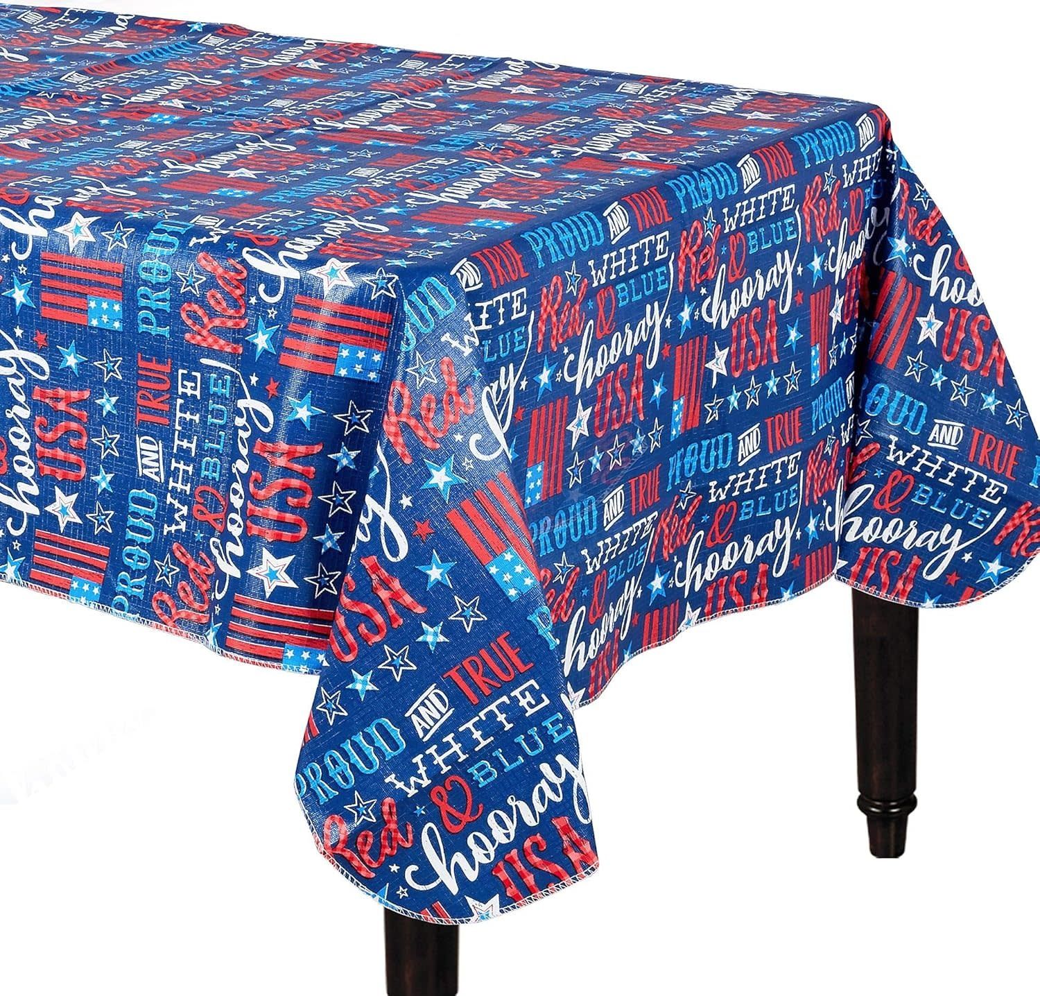 TABLE COVER FLANNEL BACK PROUD &amp; TRUE