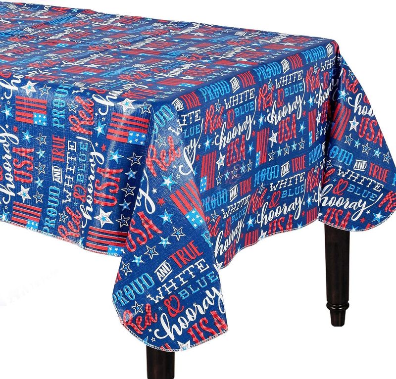 TABLE COVER FLANNEL BACK PROUD &amp; TRUE