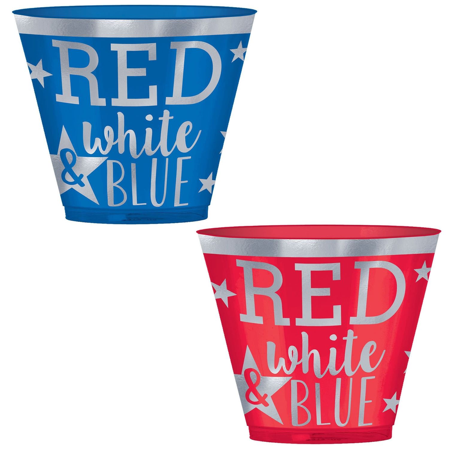 Red &amp; Blue Hot Stamp Plastic Tumblers