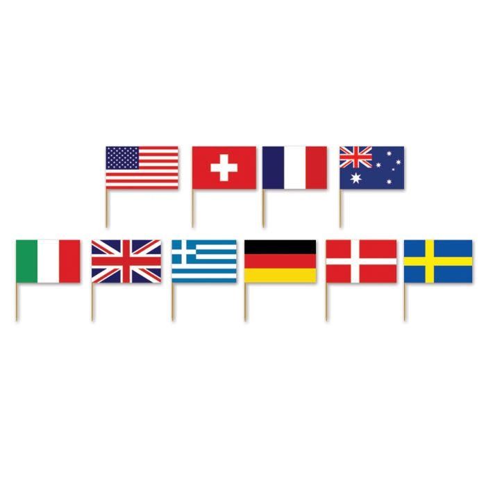International Flag Picks-50ct