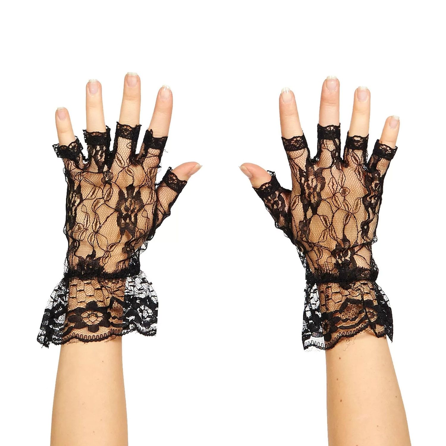 LACEY FINGERLESS GLOVES BLACK