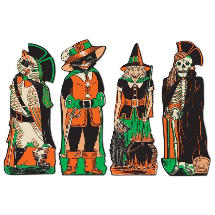 Vintage Halloween Fanci-Dress Cutouts-4ct