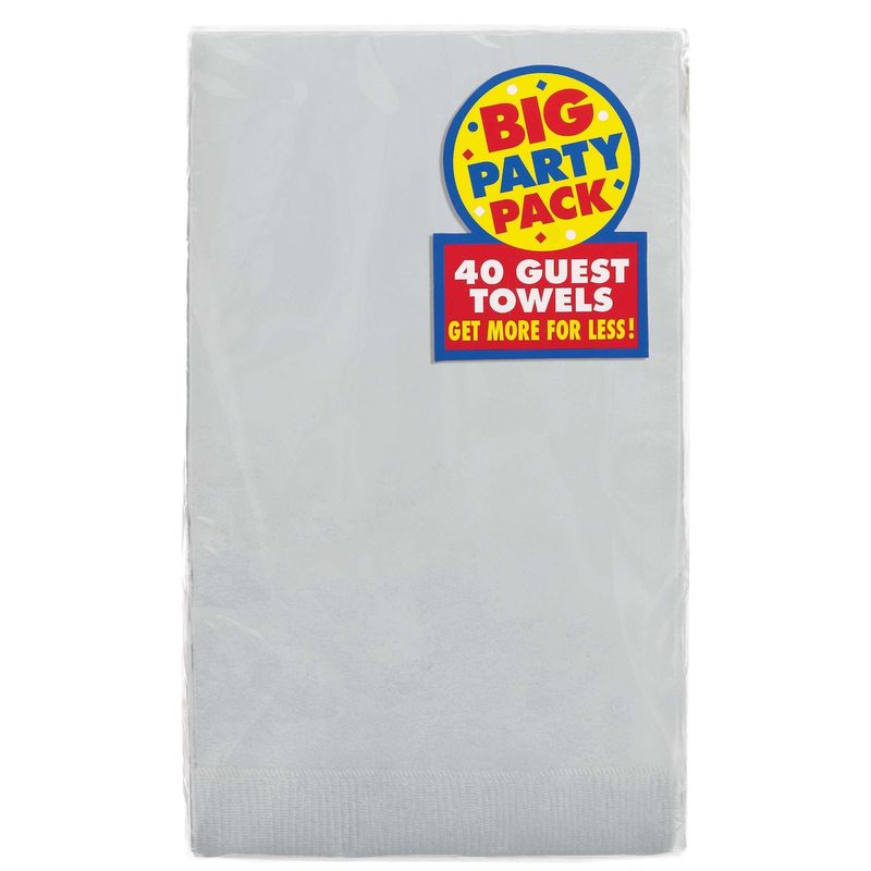 40CT GUEST TOWEL SILVER
