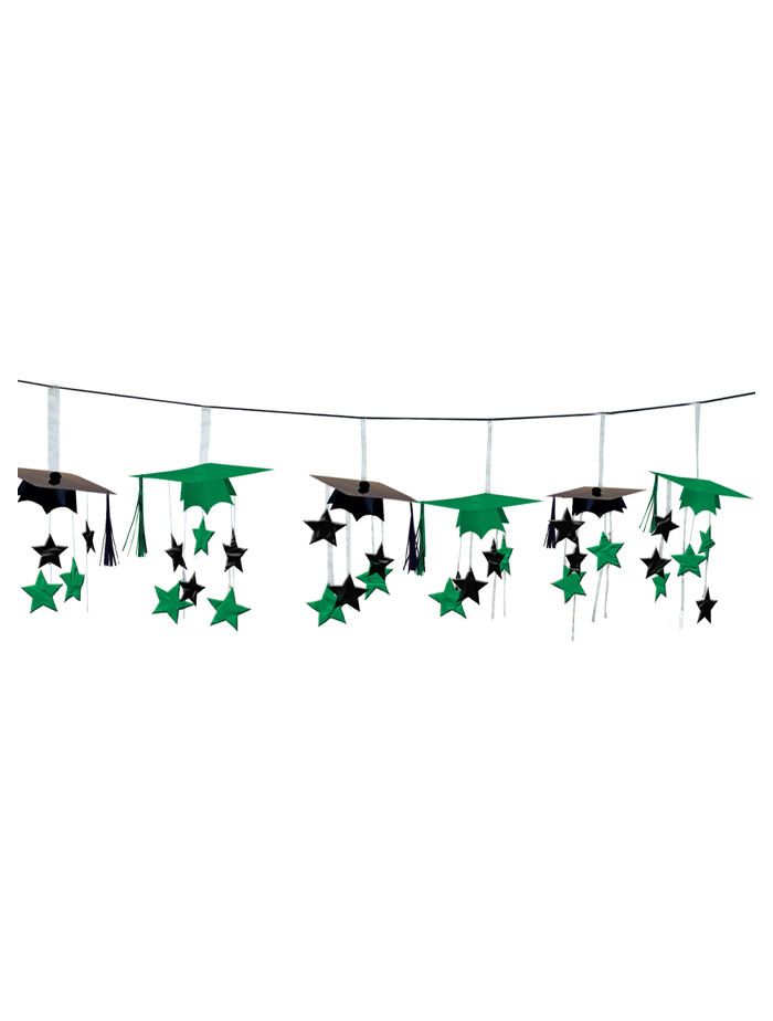 12FT 3D GARLAND GRAD GREEN