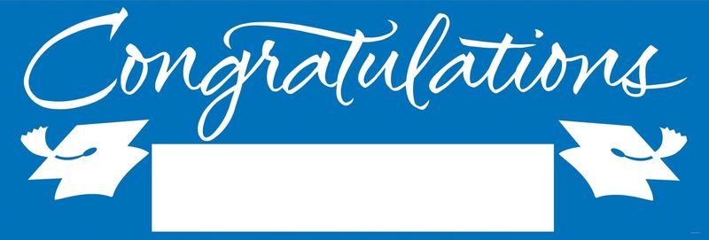 BANNER CONGRATS GRAD BLUE