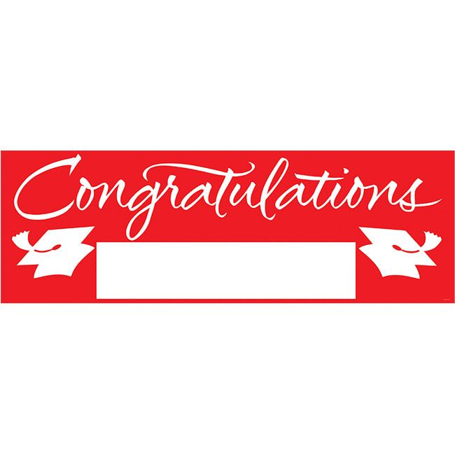 BANNER CONGRATS GRAD RED