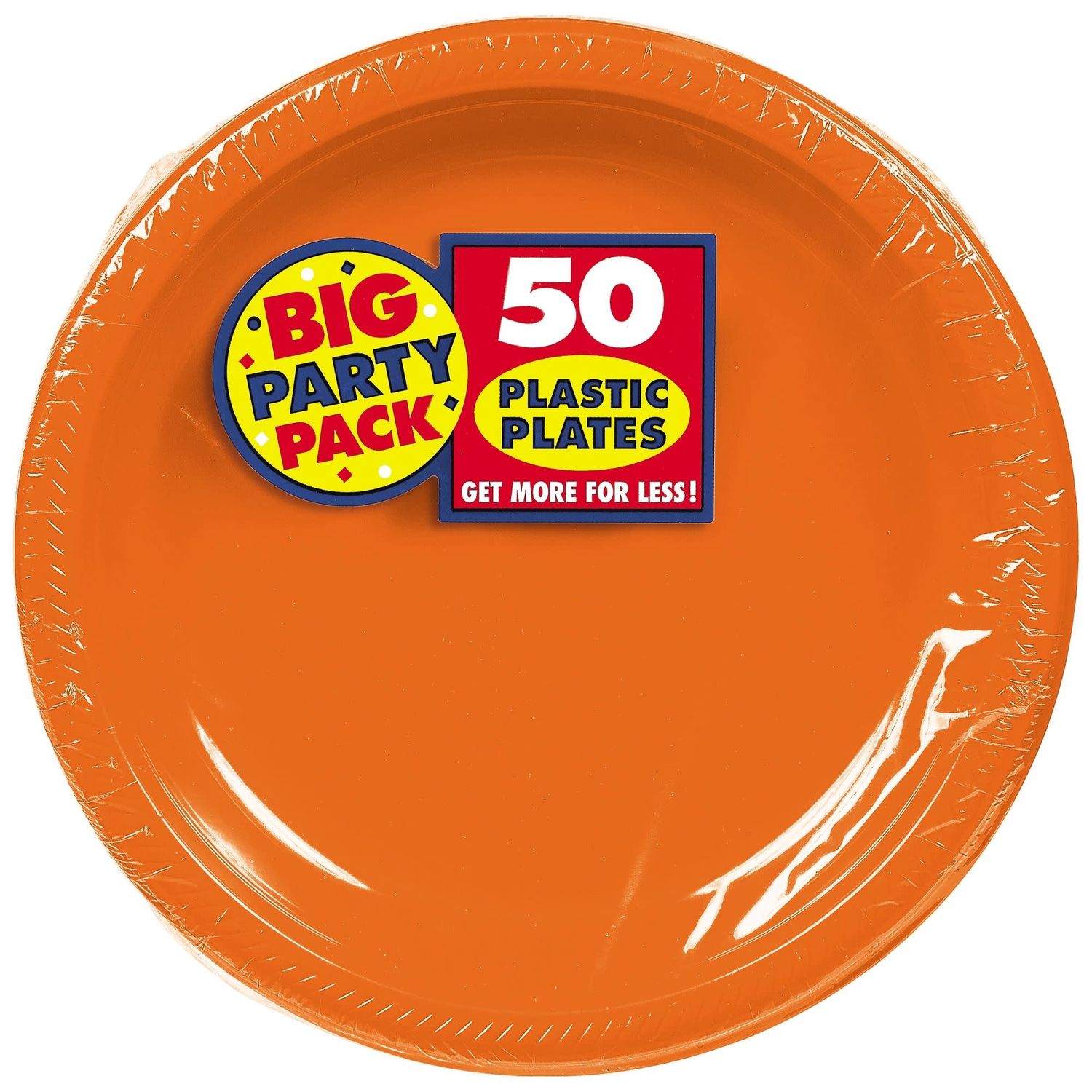 50ct 10.25in Plastic Plates - Orange Peel
