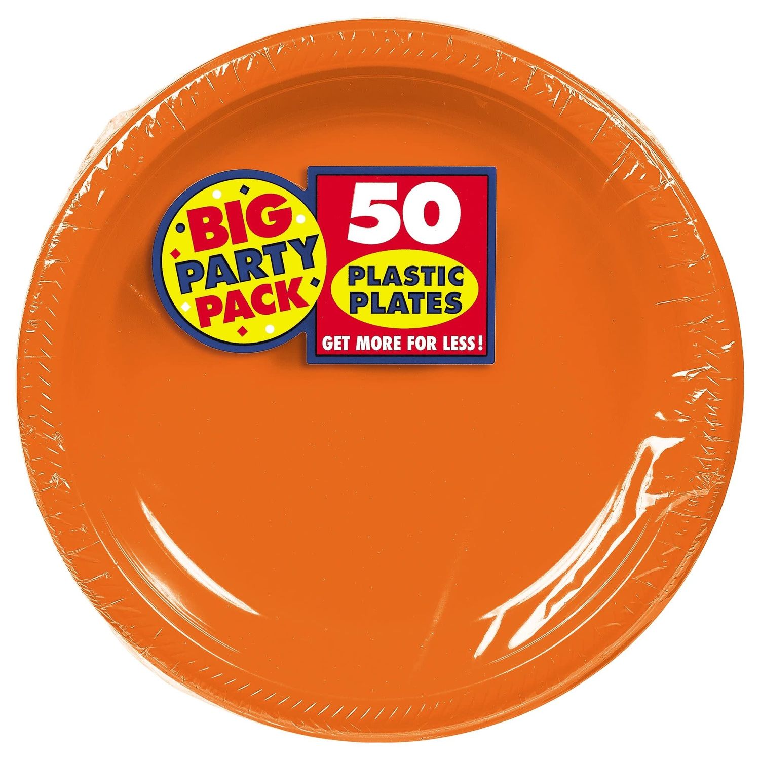 50ct 7in Plastic Plates- Orange Peel