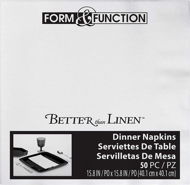 White Better Than Linen 15.8in x 15.8in Dinner Napkins - 50ct