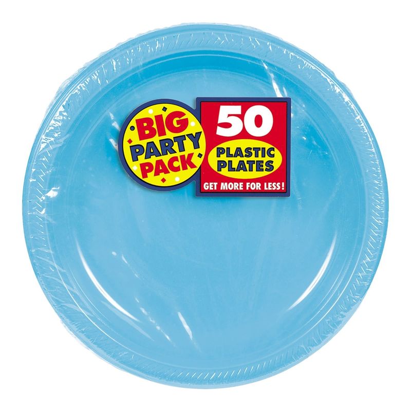50ct 7in Plastic Plates- Caribbean