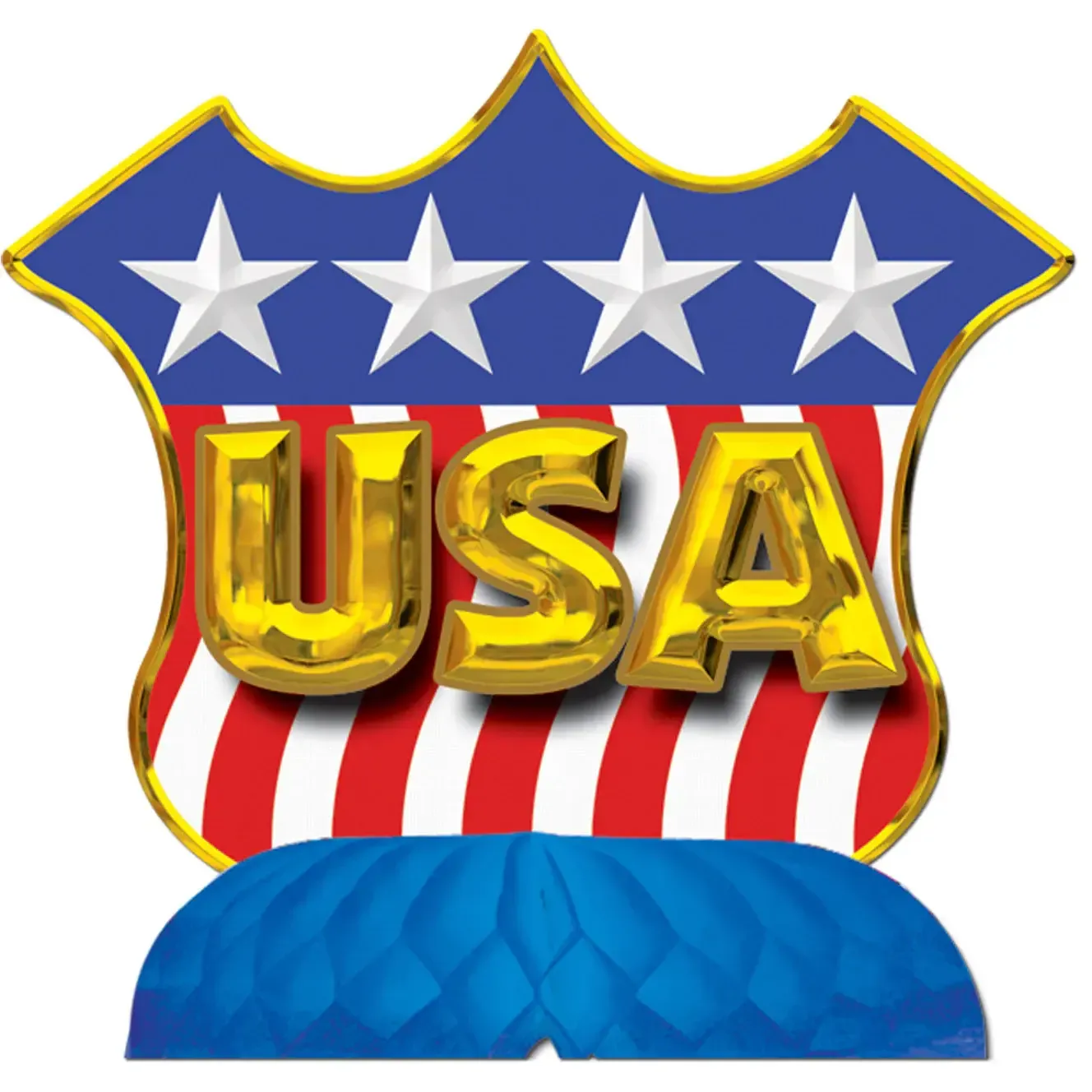 9IN CENTERPIECE USA SHIELD